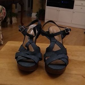 Blue jean wedges